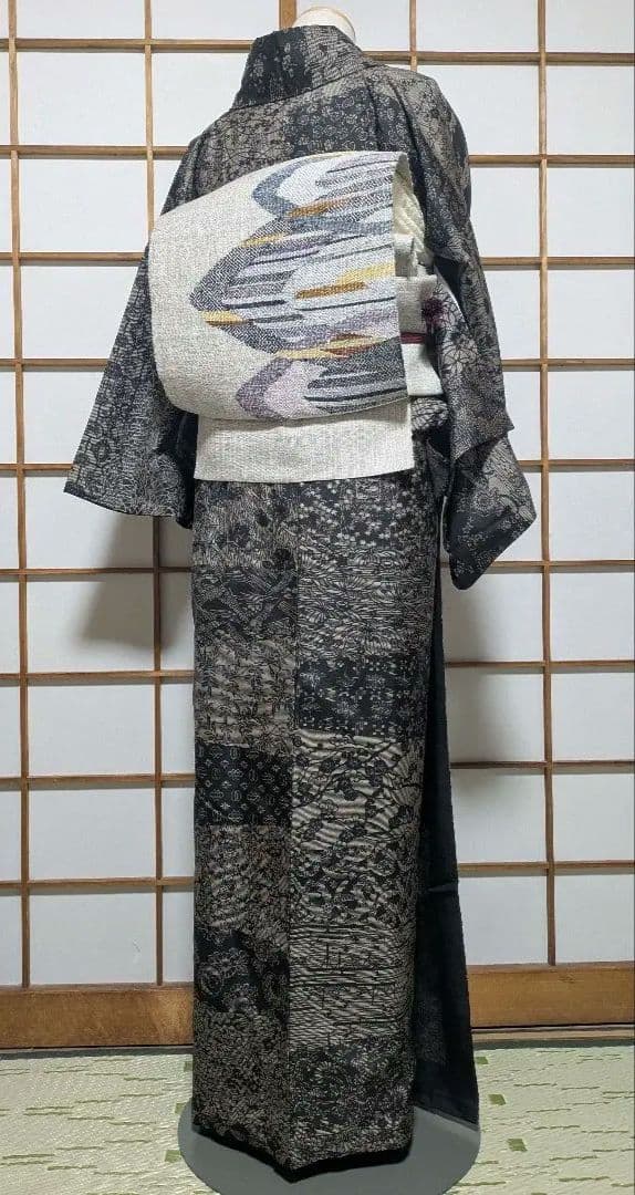 美品 型染 大島紬 丈162 裄68