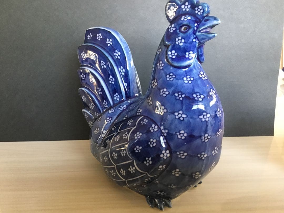 源右衛門鶏ツガイ置き物【美品】