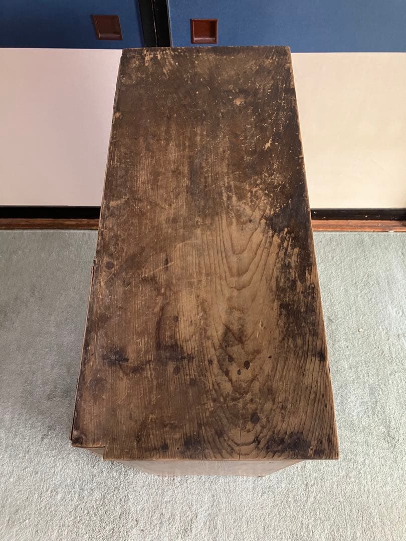 レトロ商品　木製彫刻入り　中型下駄箱　傘入れ　アンティーク家具