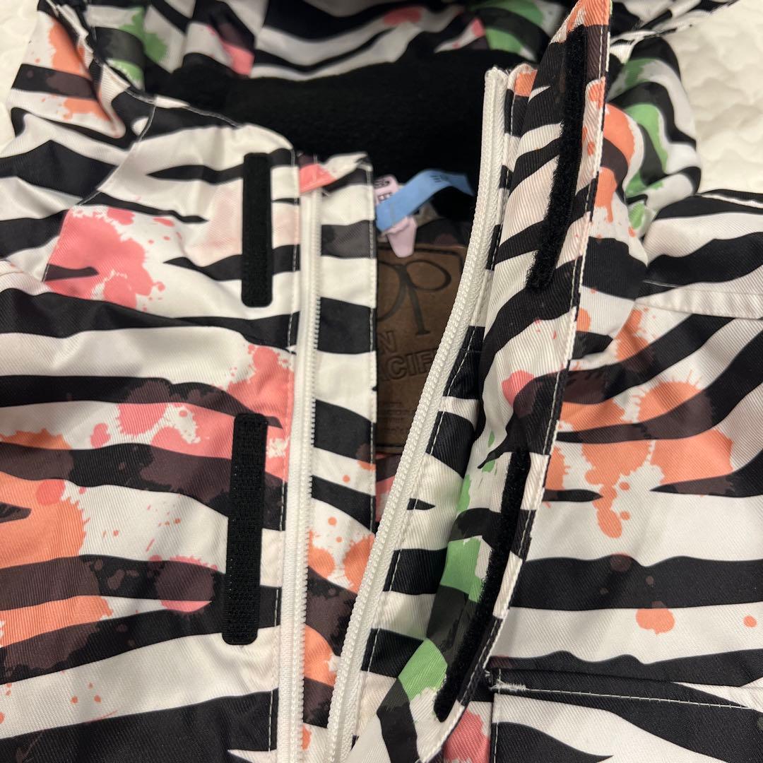 【美品】スノーウェア レディース ゼブラ柄ジャケット イエローパンツ 2点セット