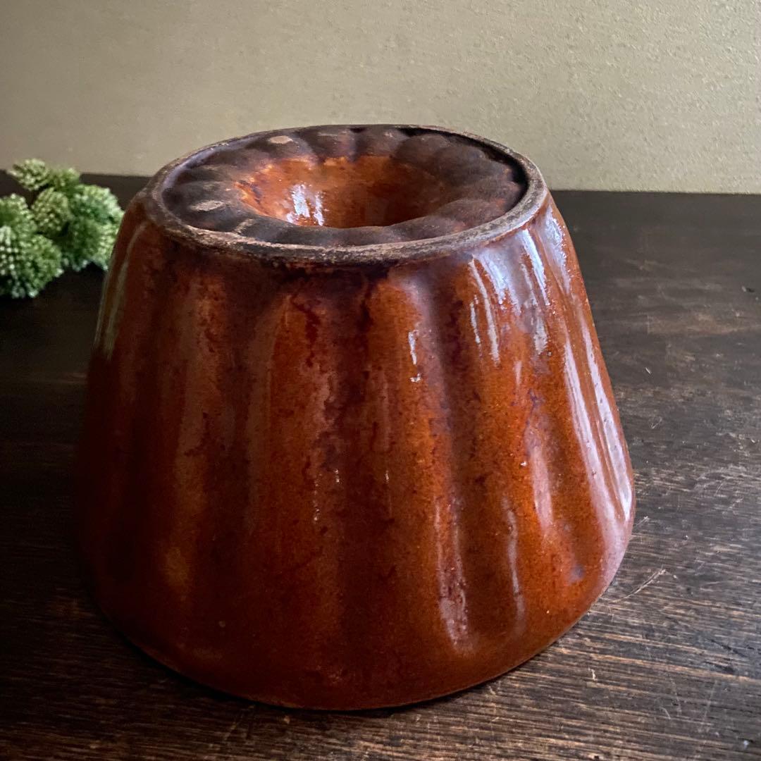 フランスアンティーク　陶器製　クグロフ型　お菓子型　2個セット