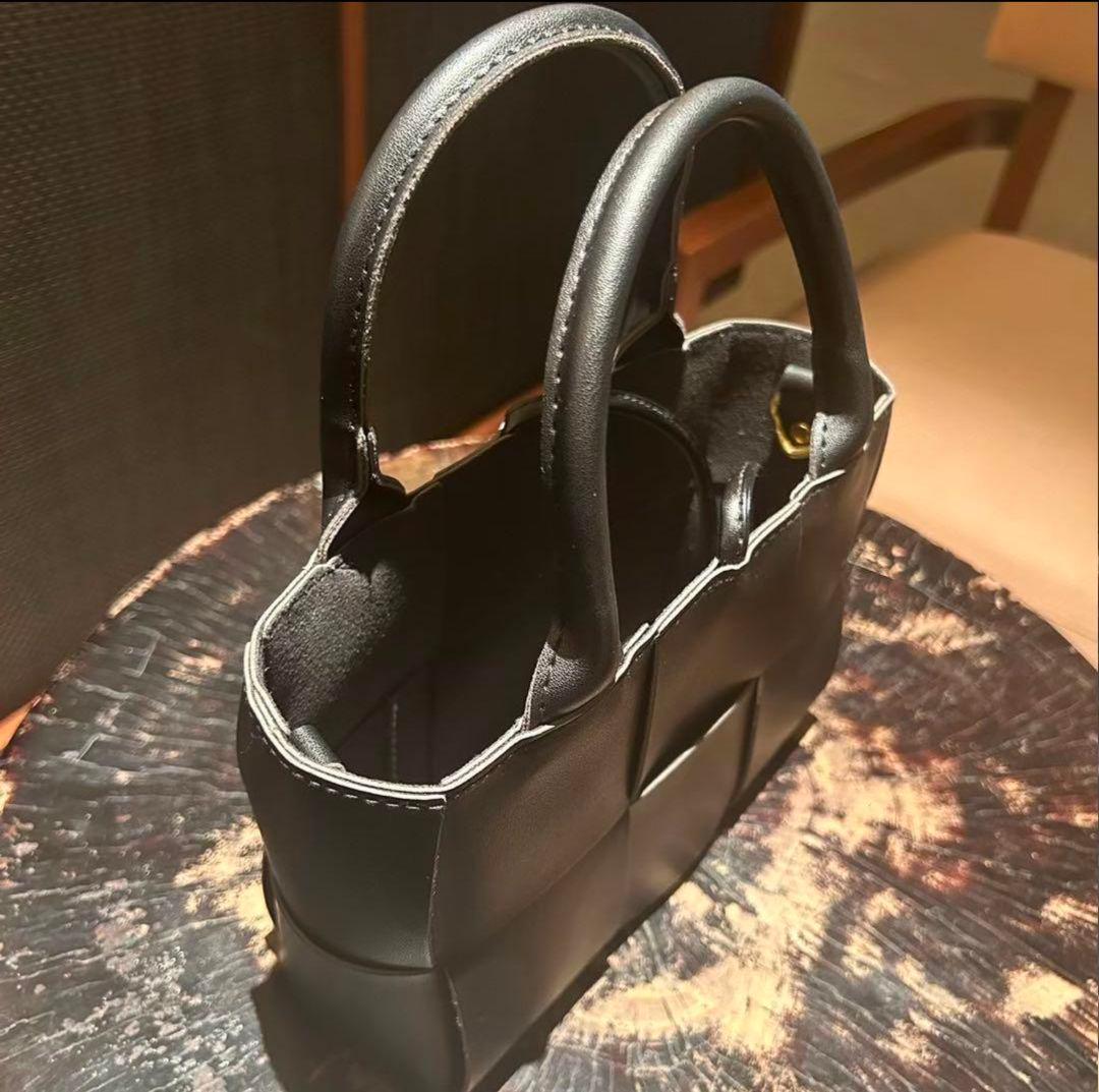 ☆choco☆編み込みトートレザーバッグ ブラック 大人可愛い　高品質