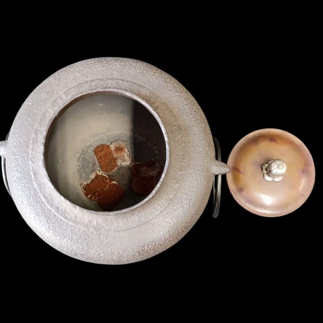 釜師 般若勘渓 肩衝釜添 唐銅鬼面風炉 朝鮮切合環 銀摘み 茶釜 風炉