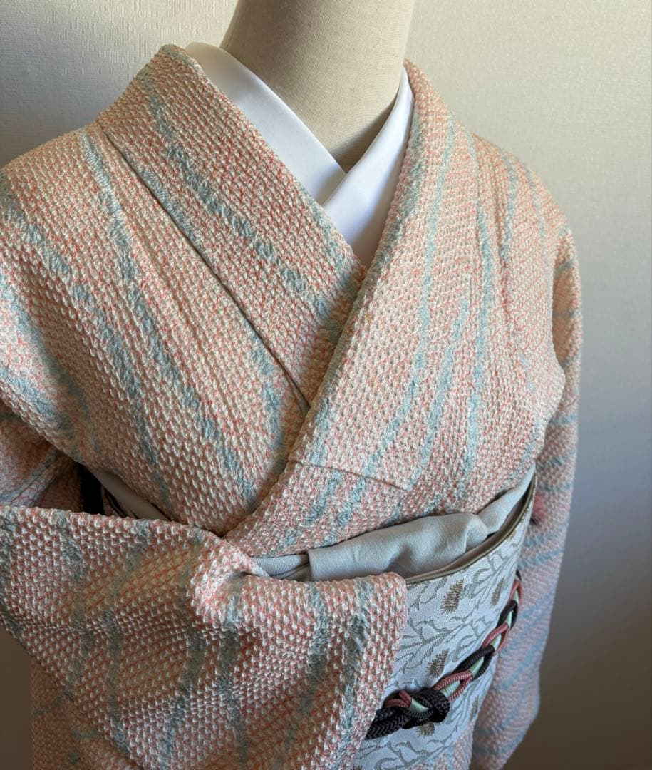 ❤️大人可愛い総絞り正絹小紋　ベビーピンク　もう出会えない逸品　新品畳紙付き