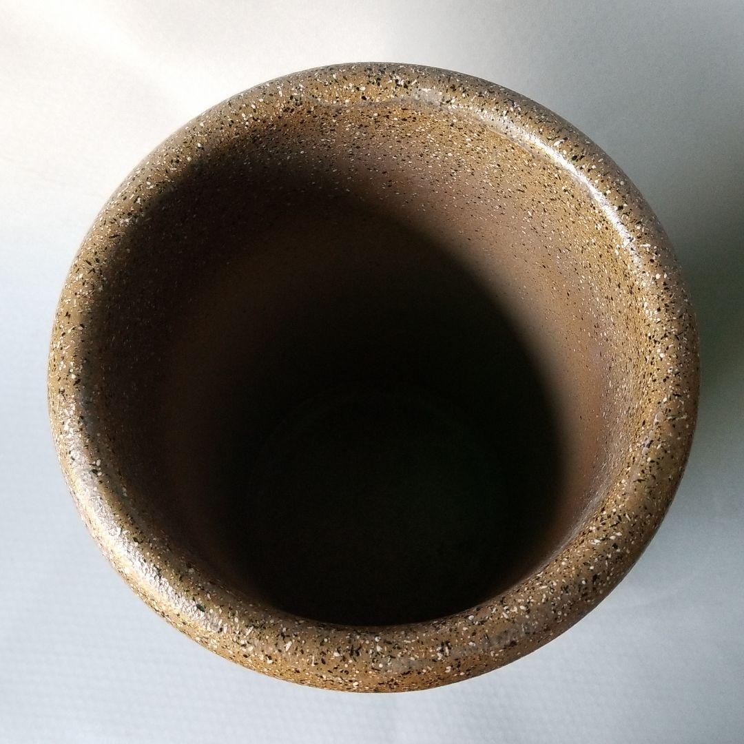 信楽焼傘立て  茶ツートン 高さ４７cm