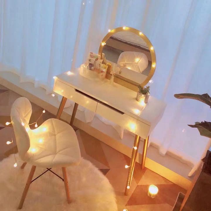 即日発送　北欧風ins話題オシャレドレッサー　コスメデスクスツールセット