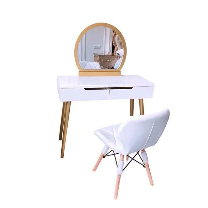 即日発送　北欧風ins話題オシャレドレッサー　コスメデスクスツールセット