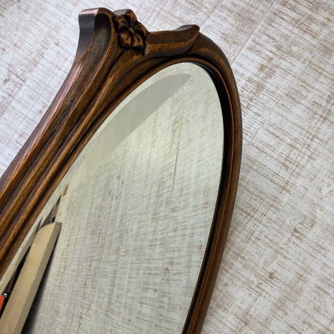 昭和レトロ 松永工房 カンティーニュ 木製姿見 全身鏡 スタンドミラー 古家具