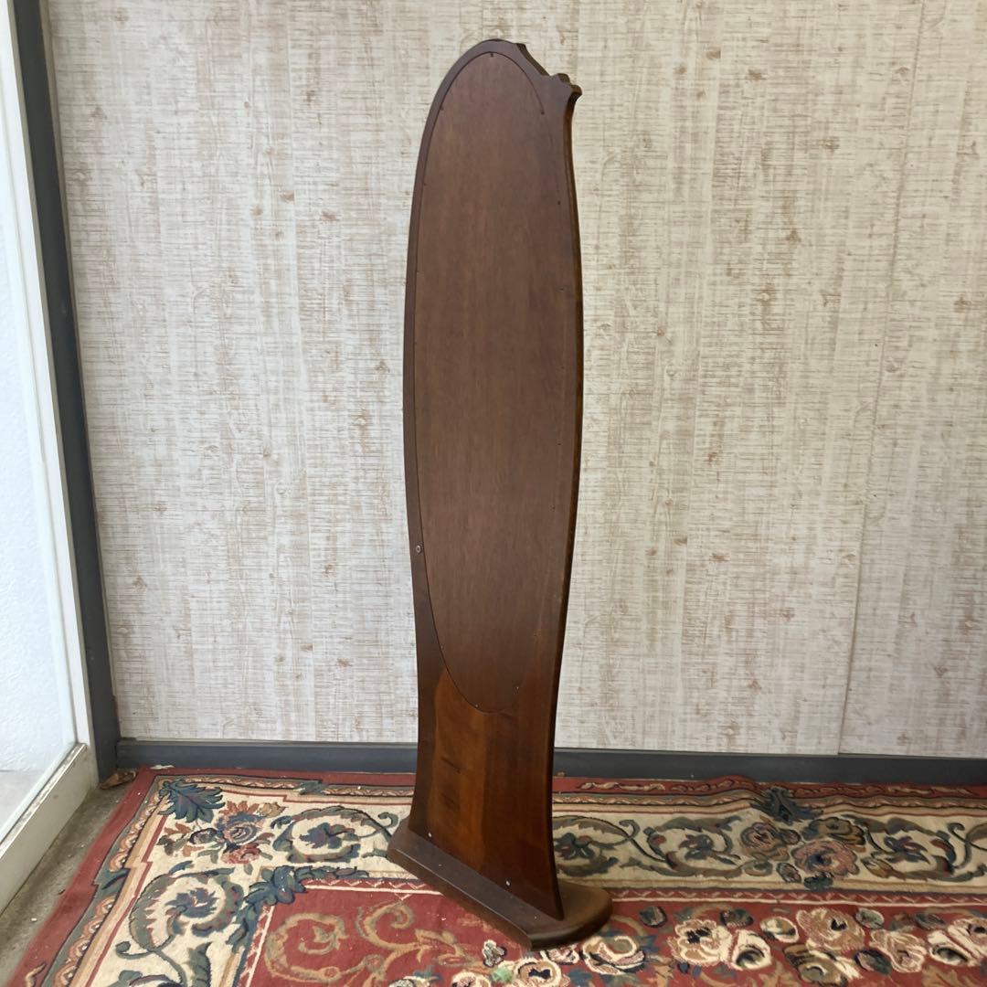 昭和レトロ 松永工房 カンティーニュ 木製姿見 全身鏡 スタンドミラー 古家具