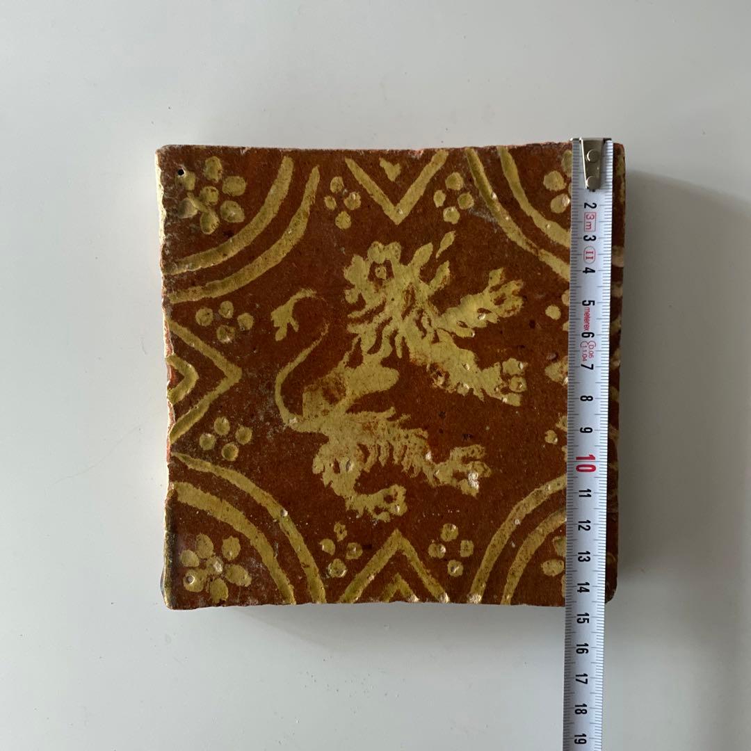 獅子図 タイル オランダ 古道具坂田 民藝 民芸 骨董 アンティーク デルフト