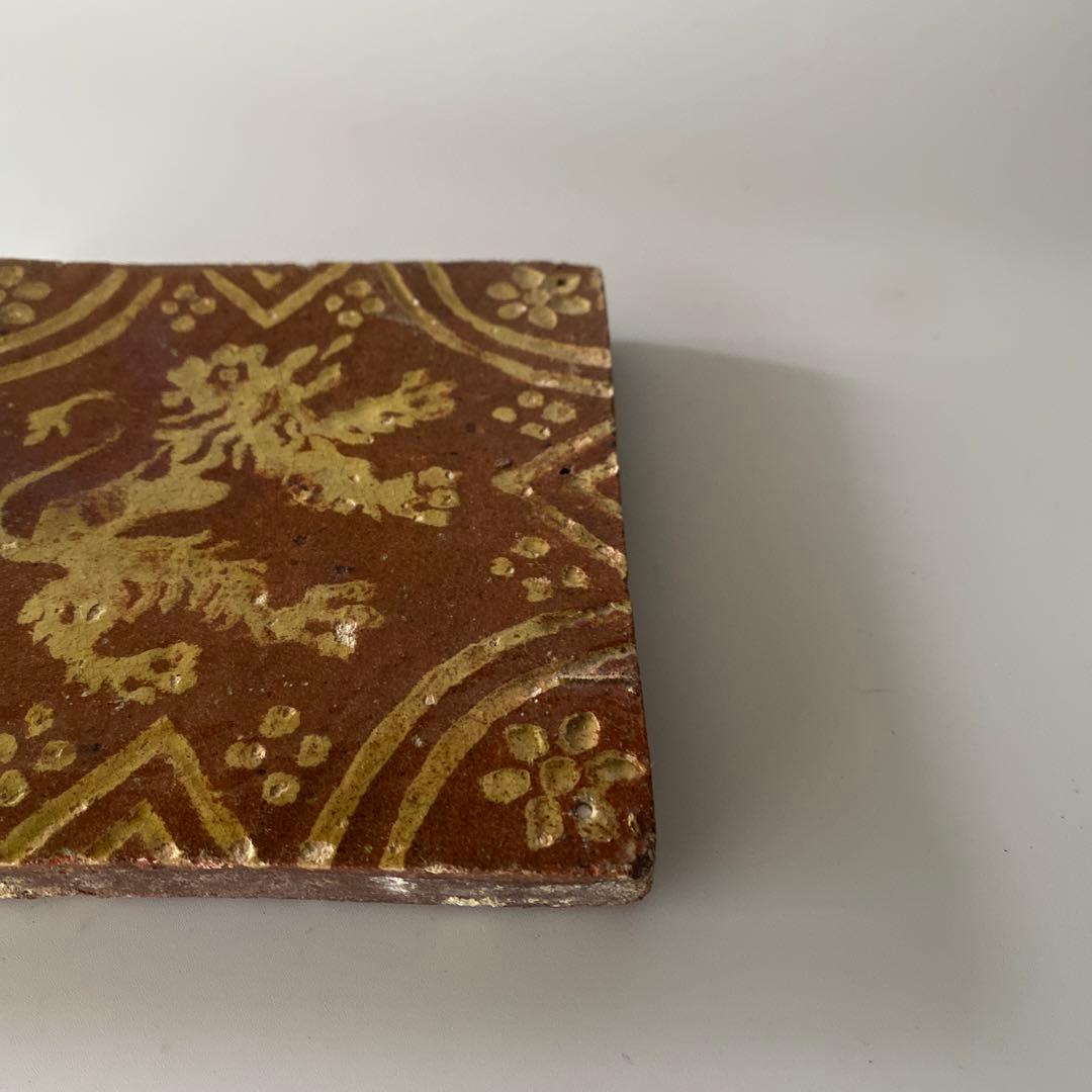 獅子図 タイル オランダ 古道具坂田 民藝 民芸 骨董 アンティーク デルフト