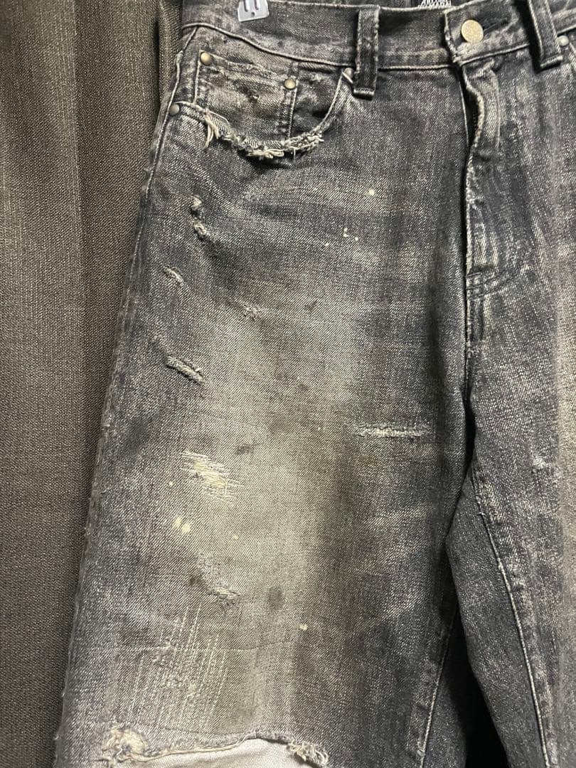 進藤大輝TSY RIPPED WIDE STRAIGHT BLACK