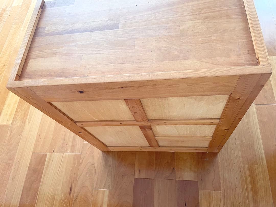 木製収納棚 引き出し2つ付き　ナチュラルウッド　作家物　キャビネット