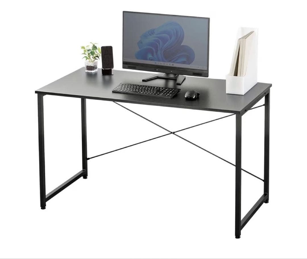 パソコンデスク 幅120 モニターアーム対応 机 チェア　ブラック