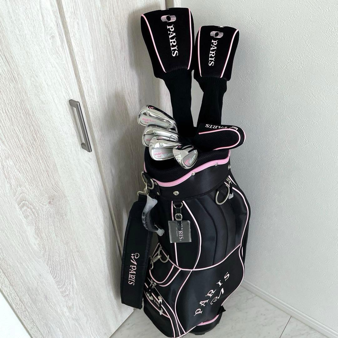 初心者向け　レディース　パリス　Paris　バッグ付ゴルフクラブセット　右利き用