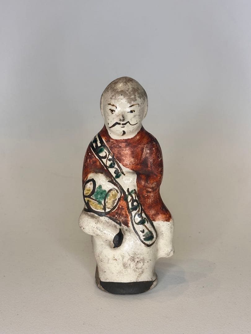 中国 磁州窯 彩絵 人物文 置物 骨董品 コレクション 時代物