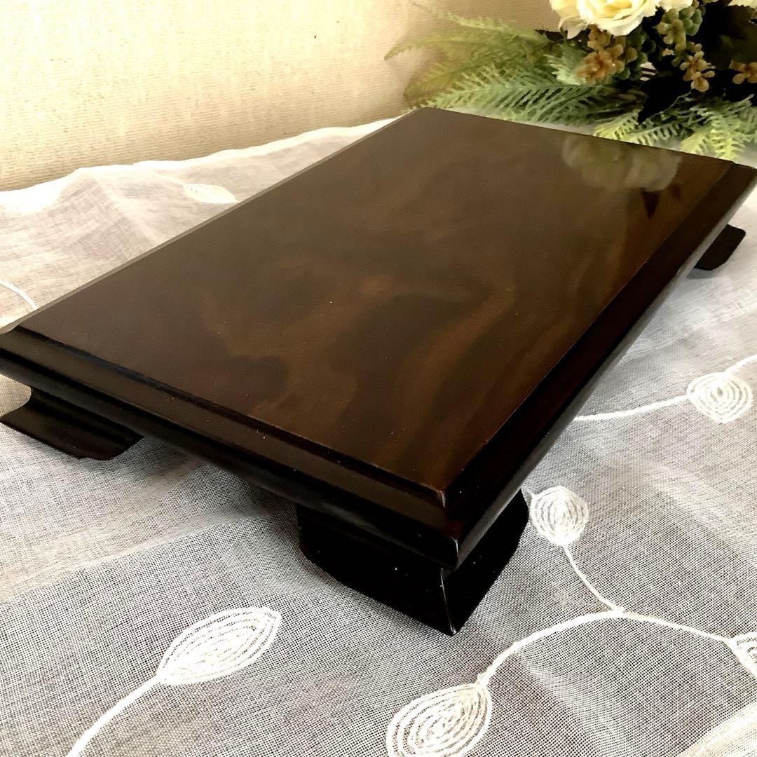 【新品・未使用】　**黒檀　飾り台** 花台・盆栽台・香炉台