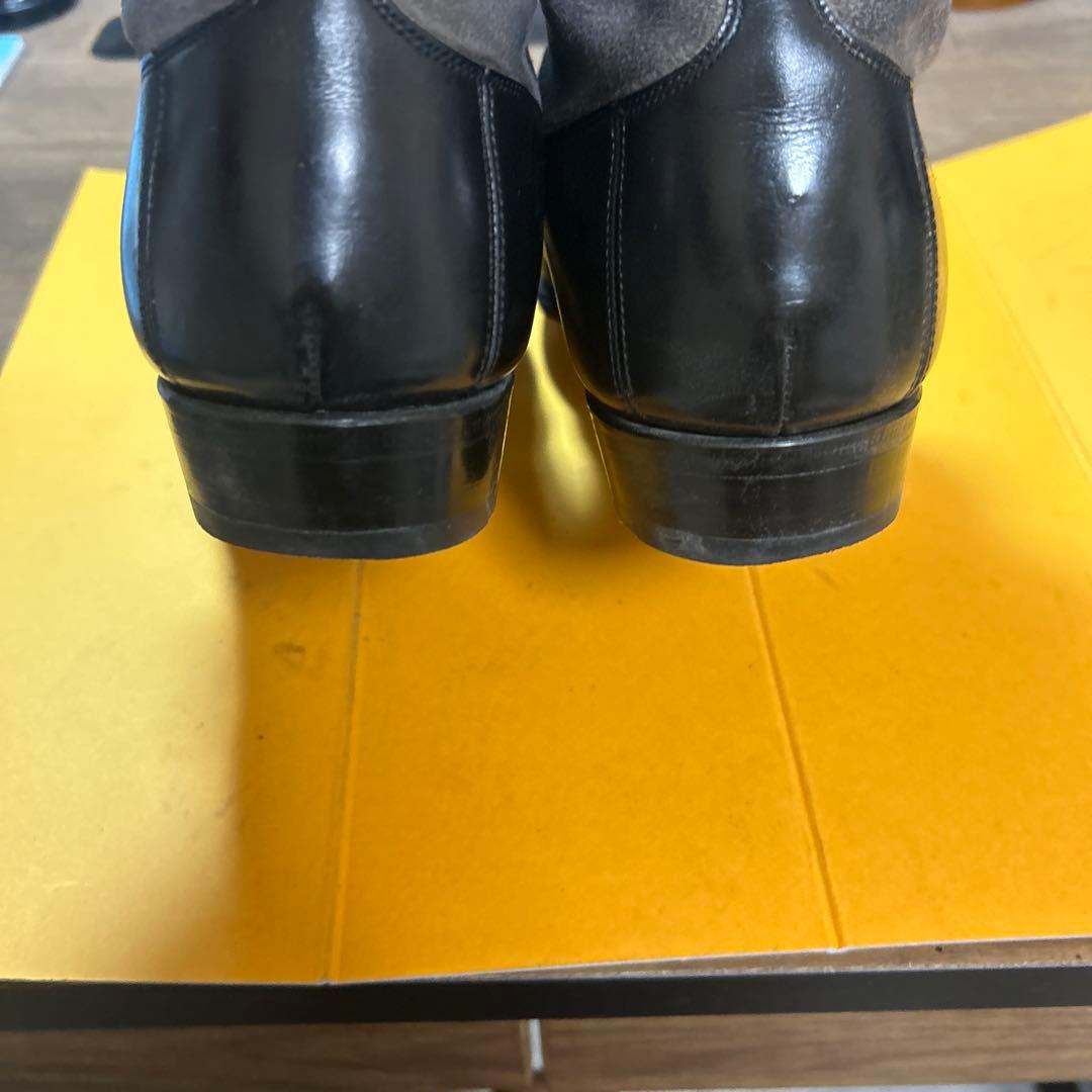 大塚製靴 ボタンブーツ 矢筈コバ ピッチドヒール 25.0cm EE フック付き