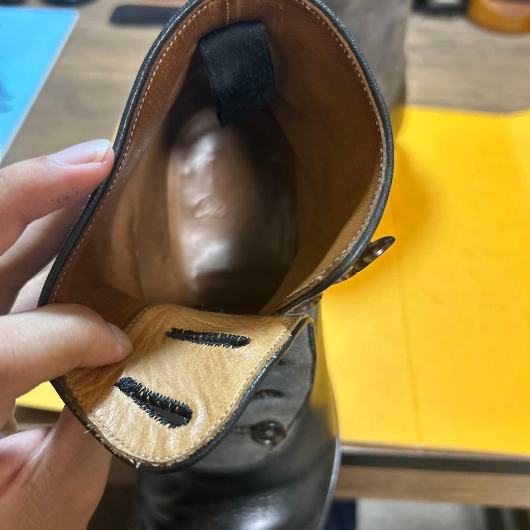 大塚製靴 ボタンブーツ 矢筈コバ ピッチドヒール 25.0cm EE フック付き