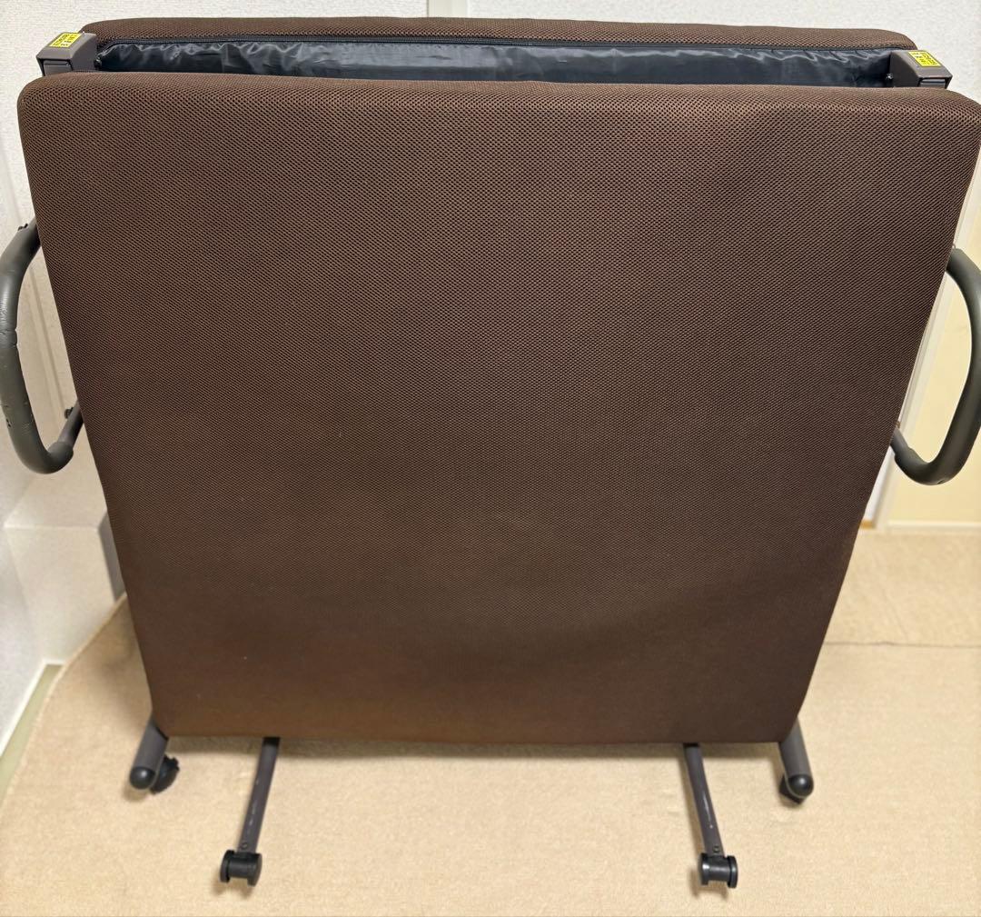 折りたたみベッド スチールフレーム (Brown)