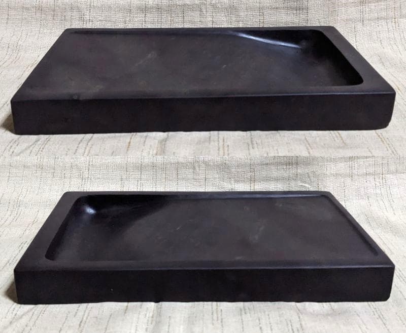 【ゆーひで　参考】　　　◆端渓長方硯（九吋位／唐木共箱）