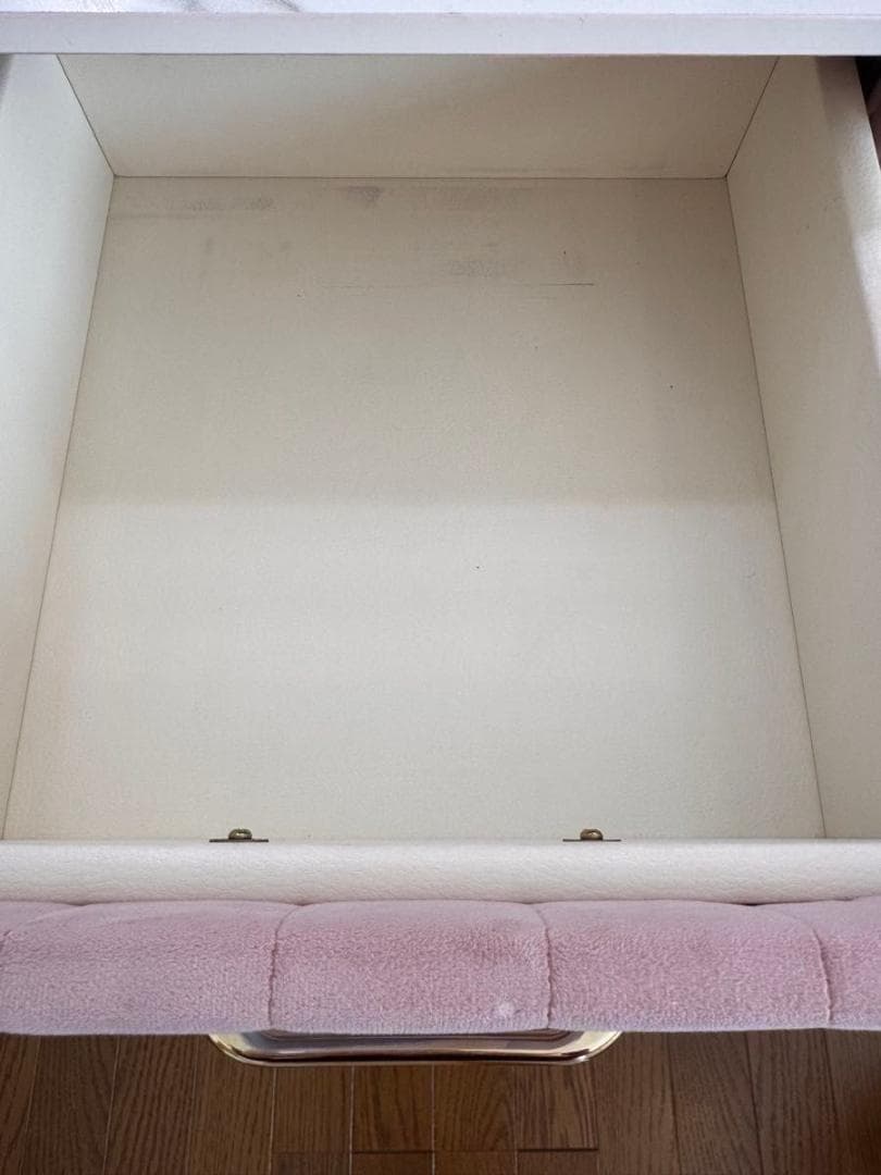 ベロア調　ドレッサー おしゃれ 化粧台　女優ミラー　内部レザー調　大理石調