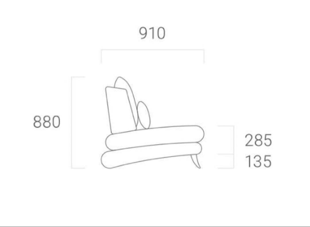 【ARMONIA】Bella curva 1人掛けソファ クッション付き