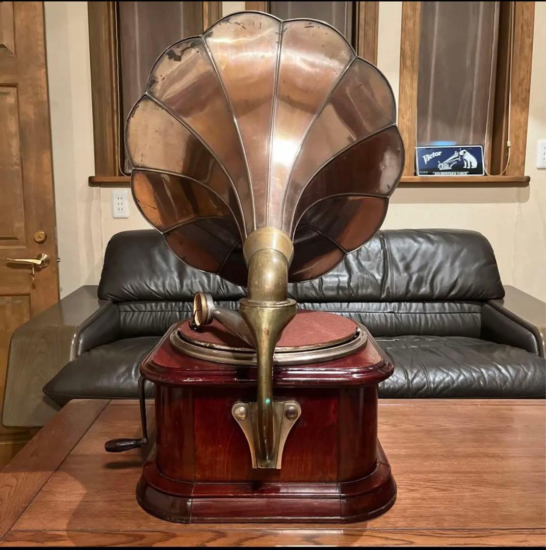 ♬ 超大型ラッパ蓄音機 SANKODO BJ号 新品ゼンマイ OH済み ♬