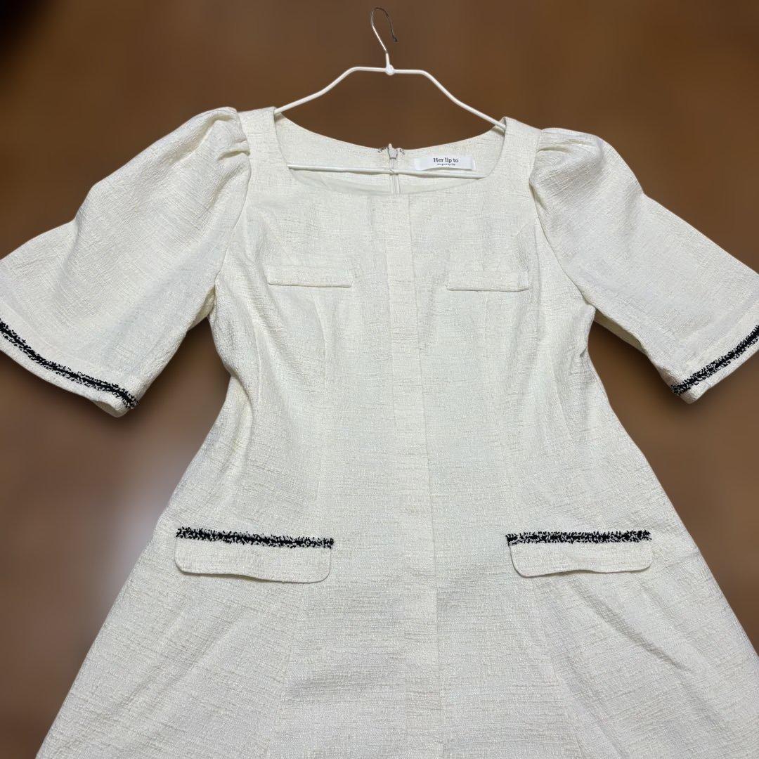 ワンピース herlipto Canal Tweed Mini Dress