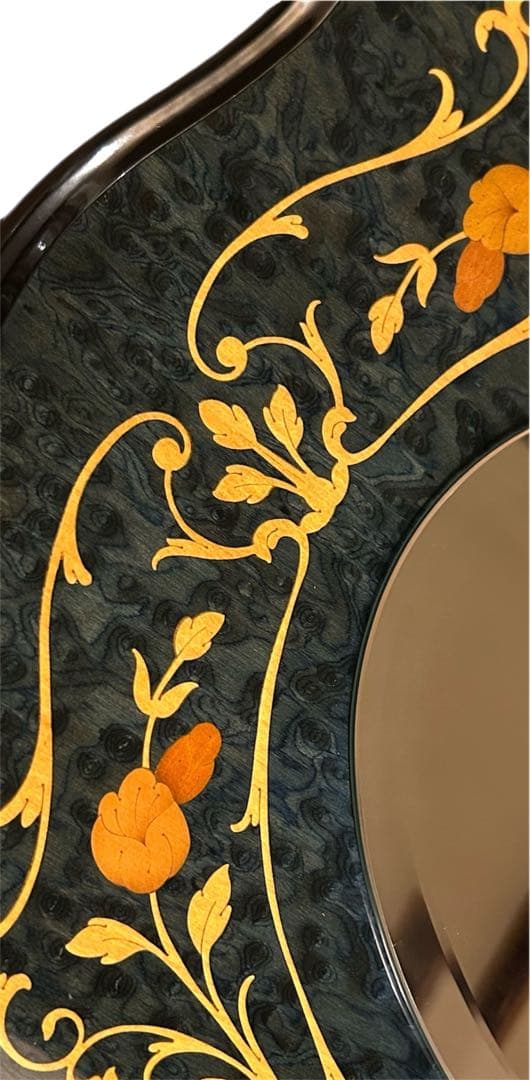 【美品】高級イタリア製アンティーク壁掛けミラー　ドマン　象嵌　鏡　ヴィンテージ