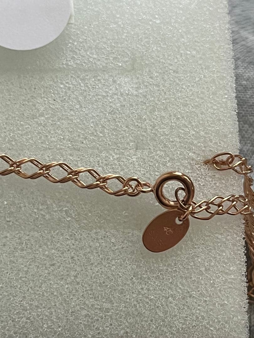 4℃ ローズゴールド アンクレット ギフトボックス付き