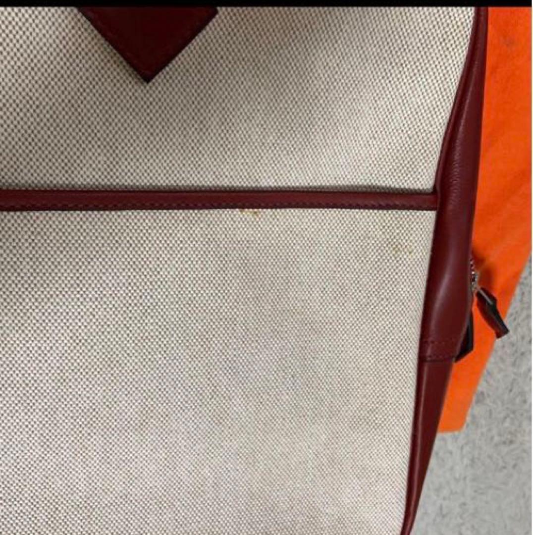 HERMES エルメス　バッグ プリュムドッグ　新品　コットン赤とベージュ