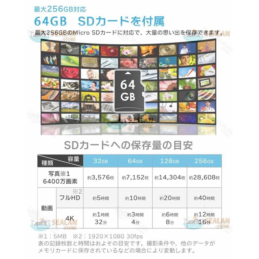 デジタルカメラ 4K 6400万画素 ビデオカメラ 180°回転 手ブレ補正