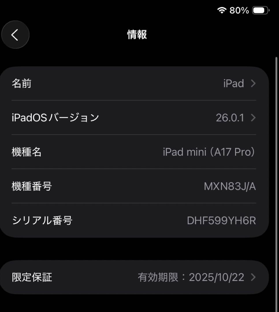 iPad mini 7シルバー 本体 Wi-Fi