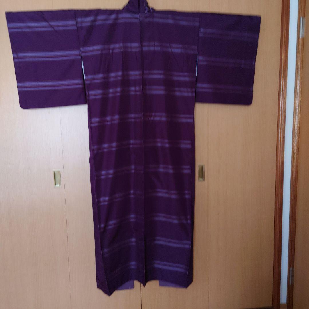 nkmm【訳あり】大島紬フルセット　正絹　袷　紬全通リバーシブル袋帯