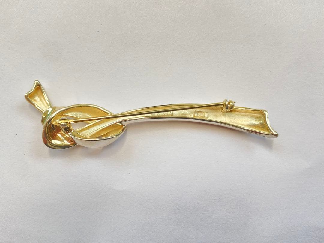 美品　ティファニー　リボン　モチーフ　ノット　ブローチ　シルバー　925