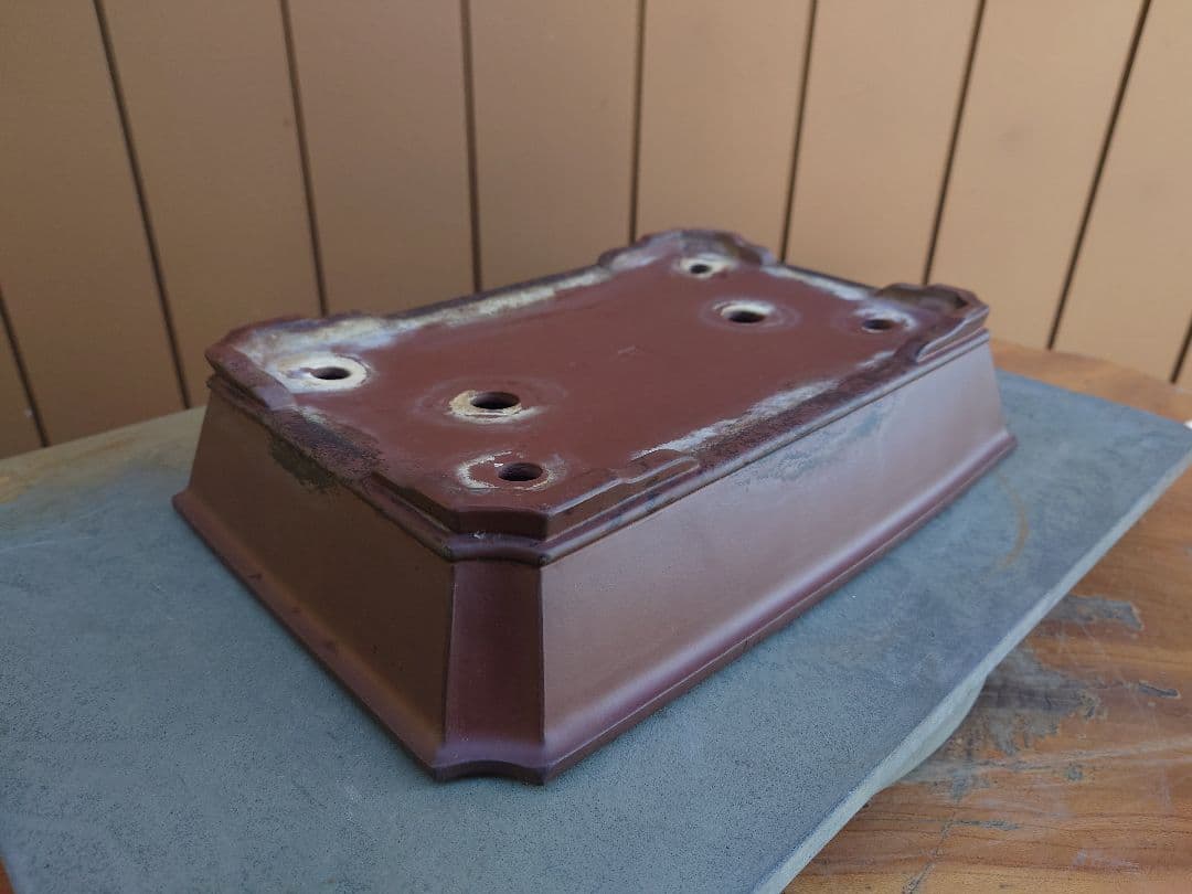 盆栽　鉢　中国宜興　玉芬　幅33.5cm