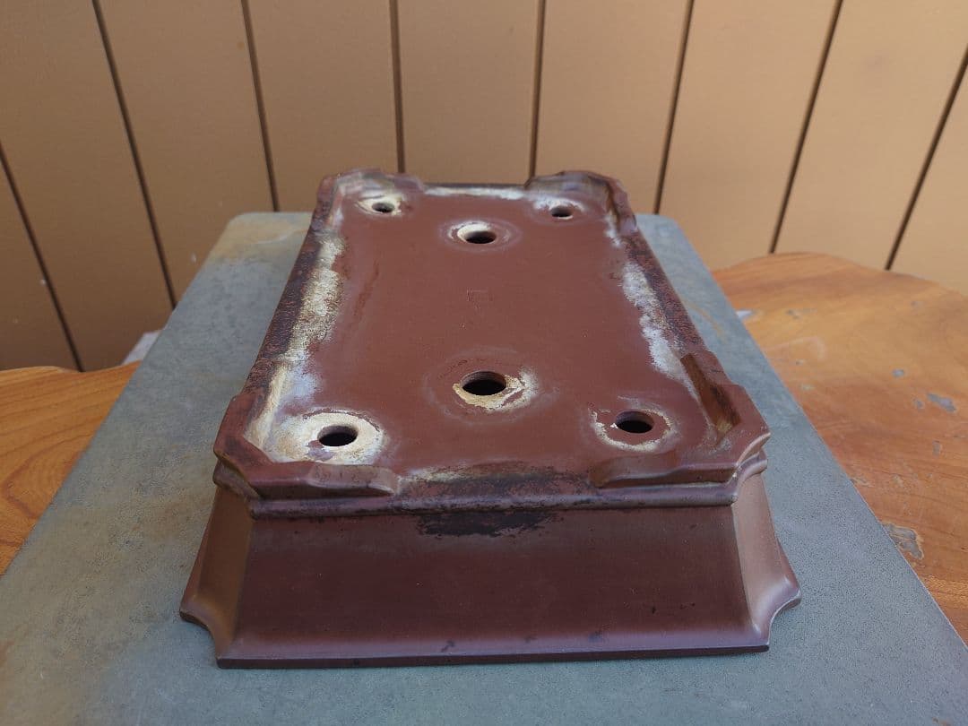 盆栽　鉢　中国宜興　玉芬　幅33.5cm