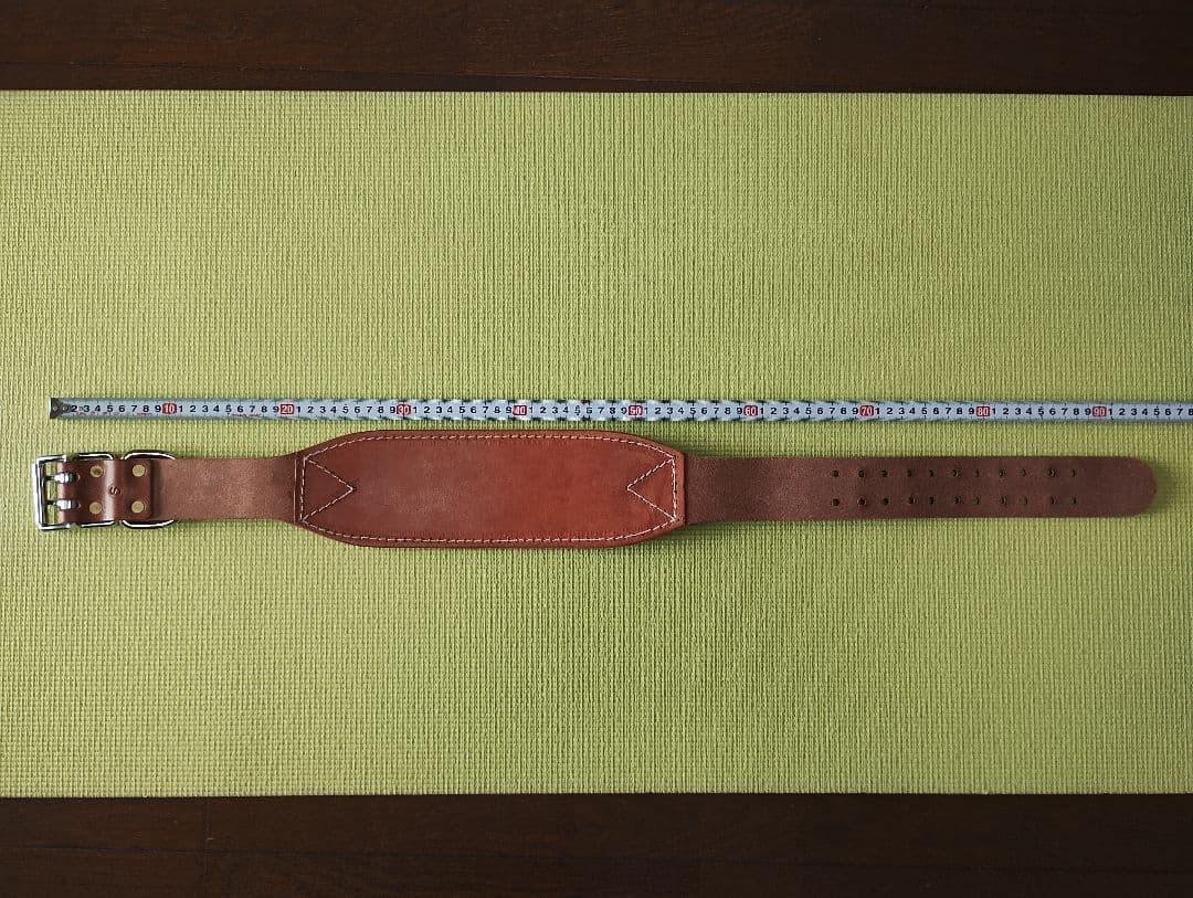 訳あり 新品トレーニングベルト パワーベルト ヌメ革 田崎製作所 改造済 未使用