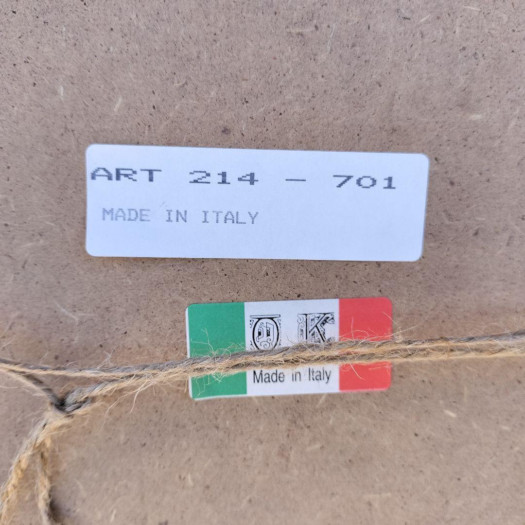 イタリア ヴィンテージ 木製八角形壁掛け鏡 アンティーク ミラー