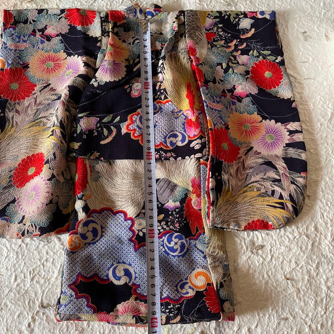 市松人形の着物　13号　古布　江戸縮緬　希少生地　2612201