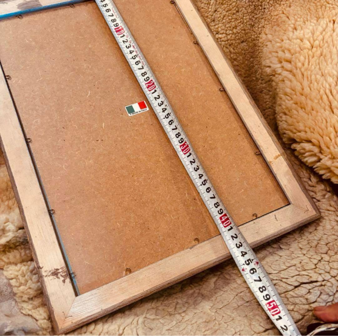 湯布院アンティーク イタリア製 ウォールミラー 壁掛け鏡 ゴールドカラー 額縁