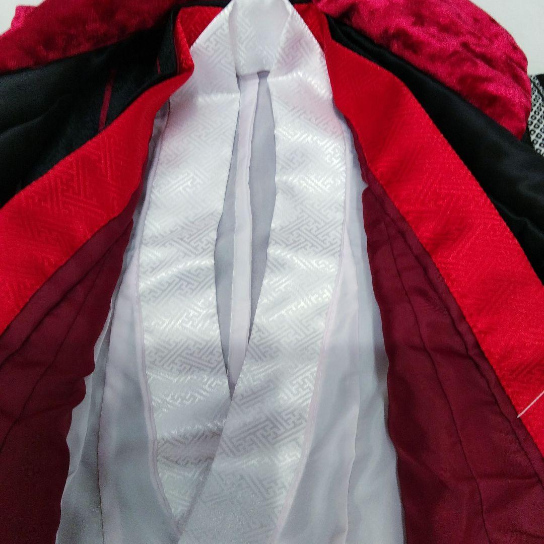 七五三♡着物　フルセット　矢羽根　黒　赤　3歳　皮布着　　♯3710