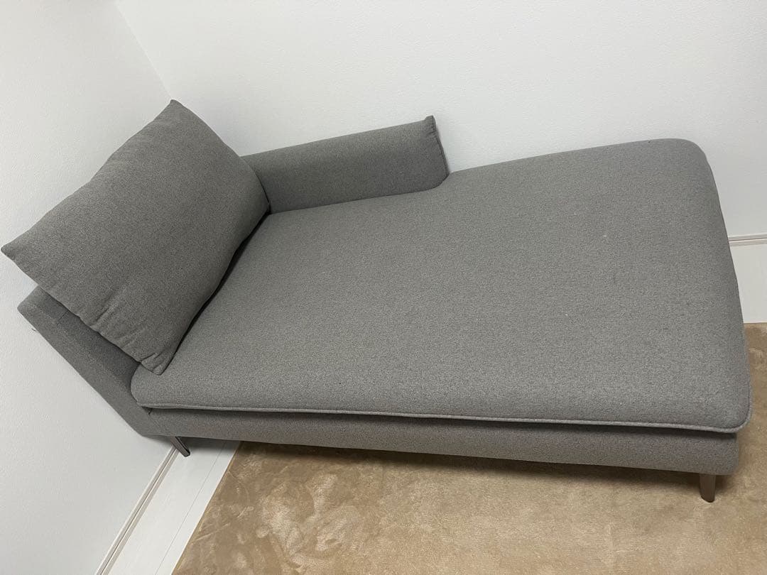 ソファ　グレー　モダン2人掛けソファ　左カウチ