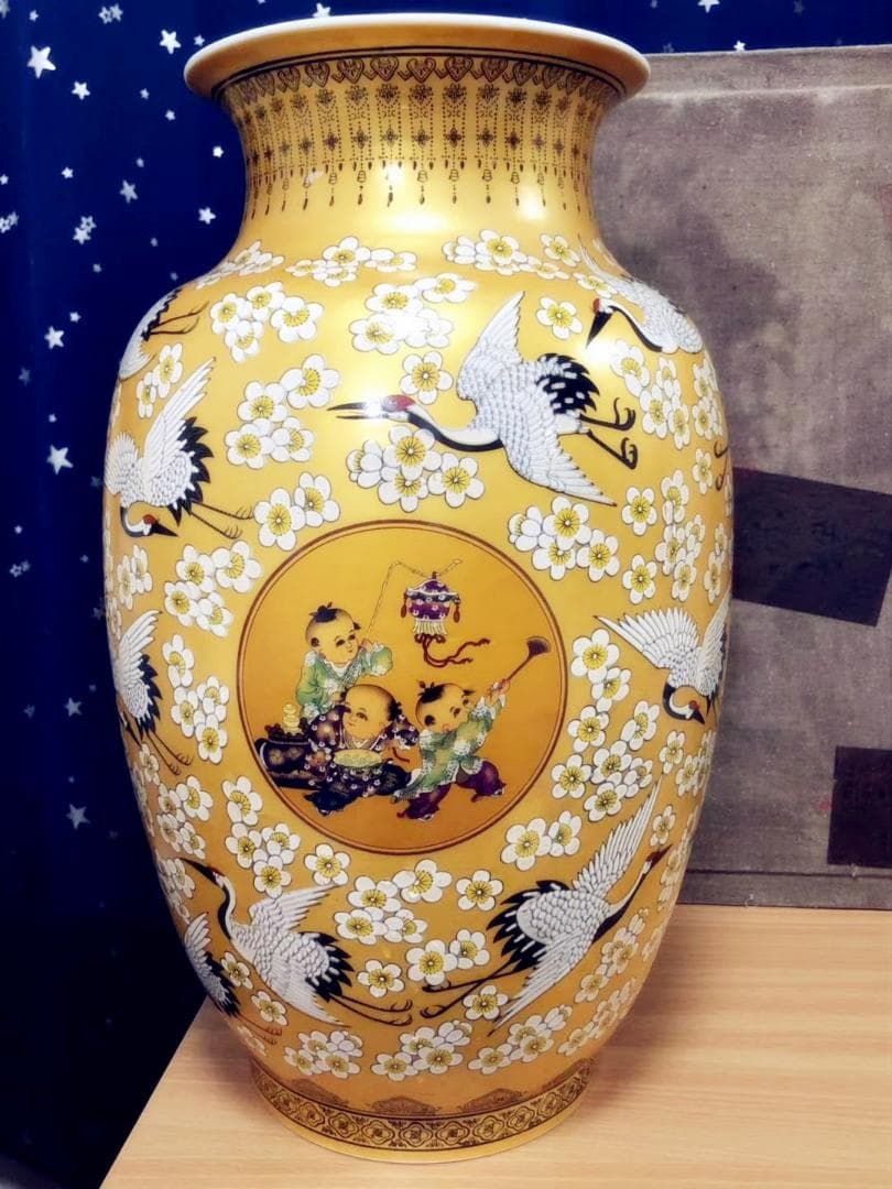 中国古玩唐物 乾隆年製 粉彩色絵金彩 唐子戯図花瓶 高41.5cm 骨董 古美術