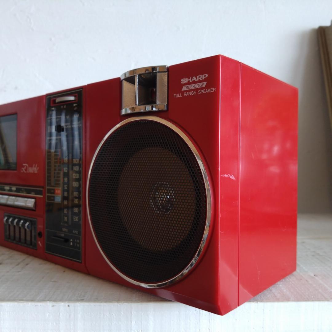 SHARP　QT-88　ダブルラジカセ　赤
