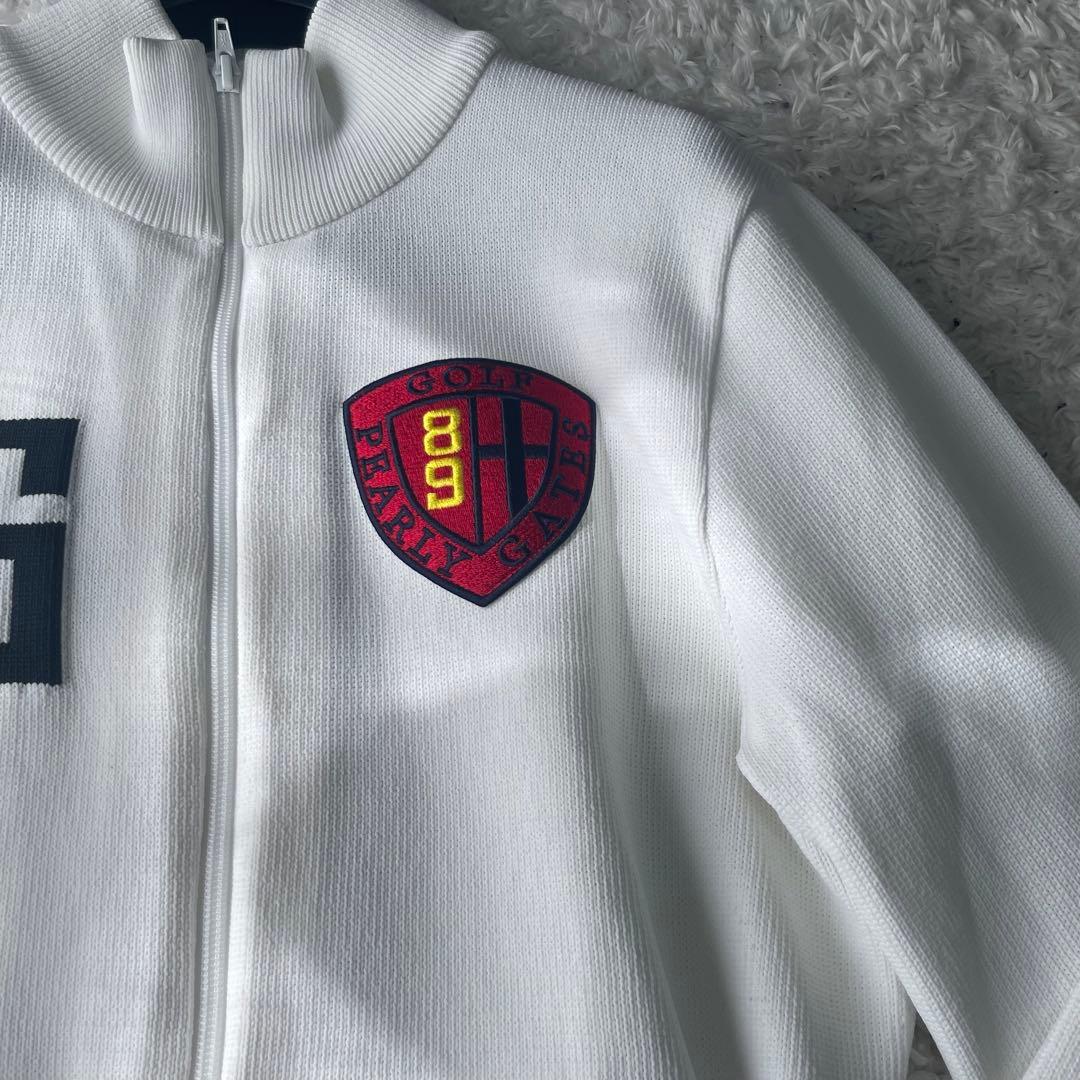 美品　パーリーゲイツ　ジップアップ　ニット　ブルゾン　ワッペン　ロゴ　ゴルフ　5