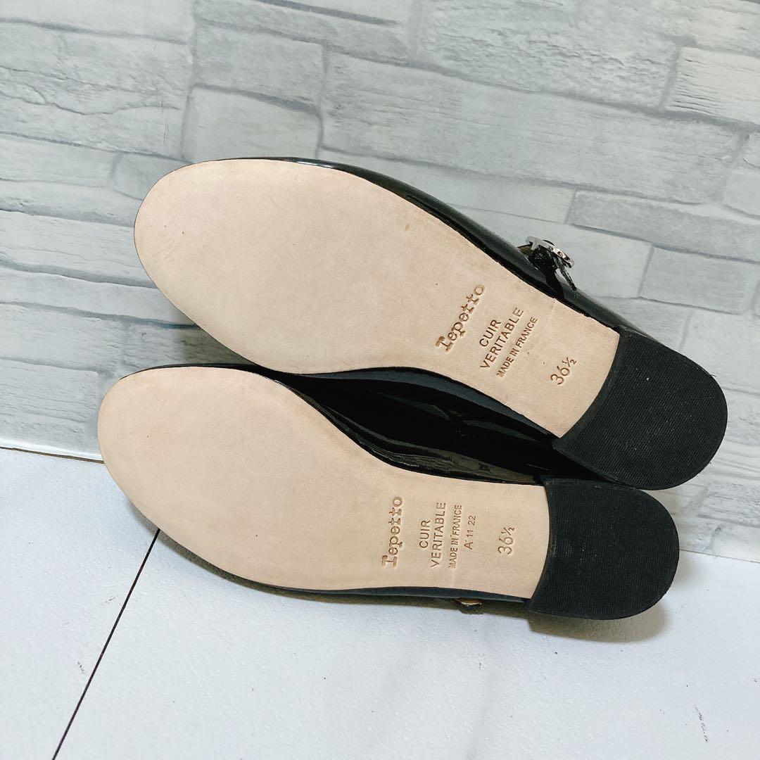 極美品 Repetto レペット Tストラップシューズ バレエシューズ 黒 23