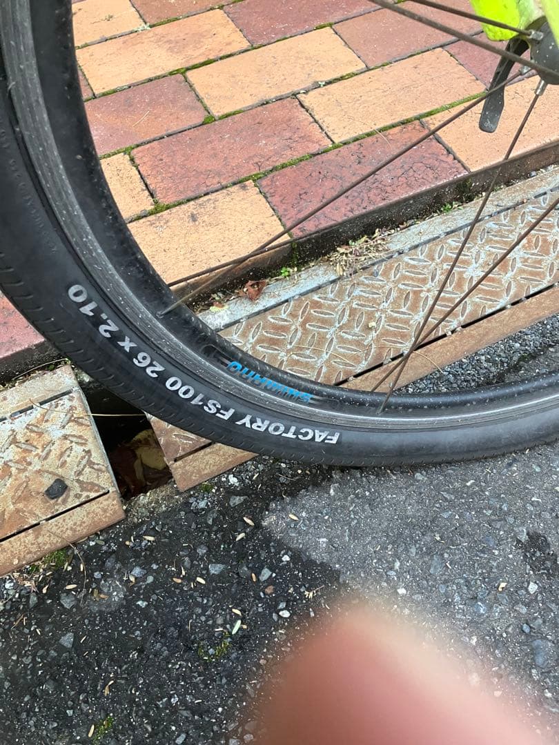  緑色 クロスバイク ダブルギア