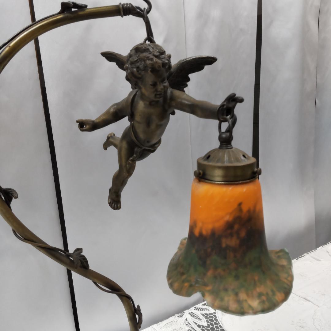 ランプ　天使　アンティーク　風　照明　ランプスタンド　エンジェル　イエロー付箋